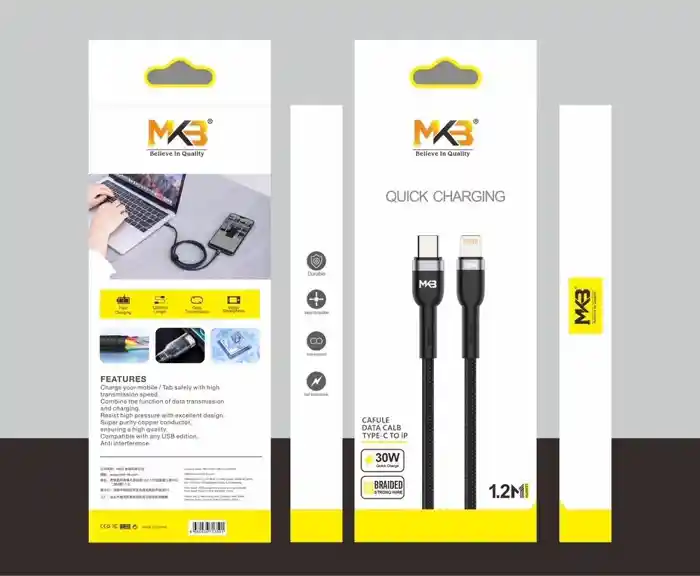 MKB CL301 Braided 30W TYPE-C To Lightning Cable